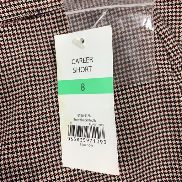 Kim Rogers 8P Pants Petite Straight Brown Black Ho - Picture 5 of 7